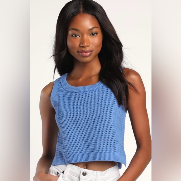 Lulus Sweaters - Lulu’s knit sleeveless sweater Periwinkle